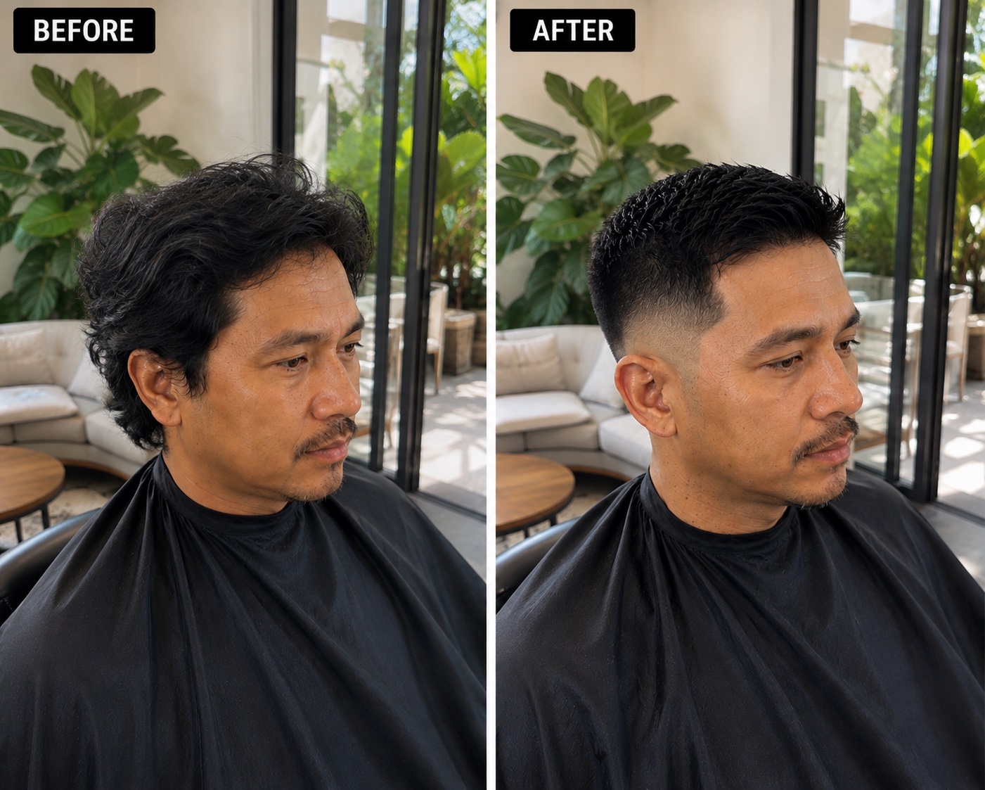 FERAT BARBER before and after haircut result 1