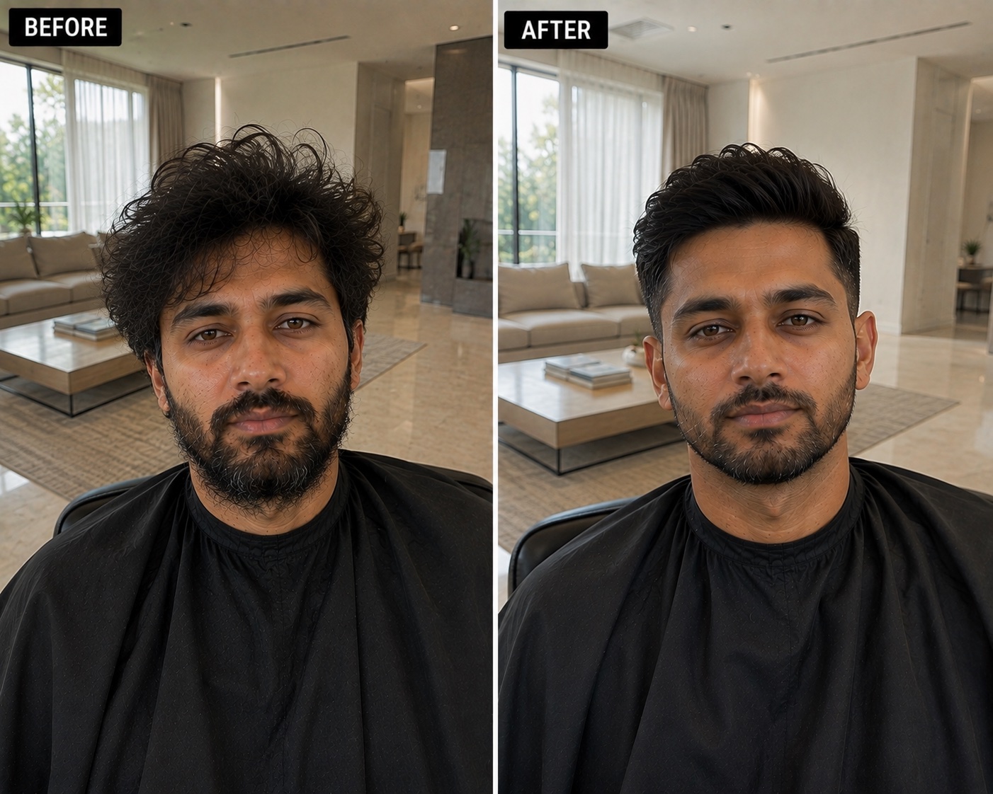 FERAT BARBER before and after haircut result 2